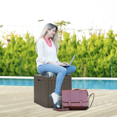 114L Deck Box for Patio Tools-Gray
