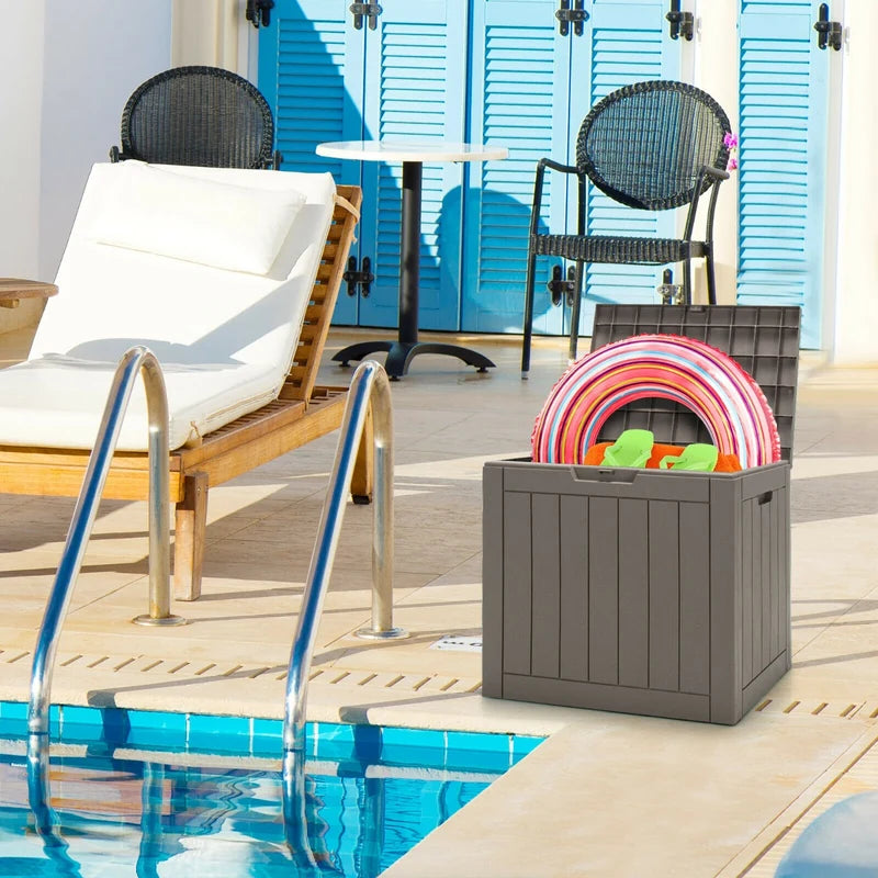114L Deck Box for Patio Tools-Gray