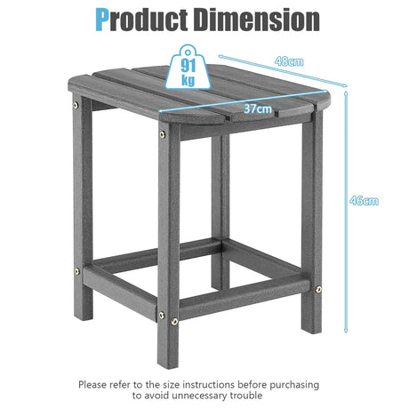 18 Feet Rear Resistant Side Table for Garden Yard and Patio-Gray