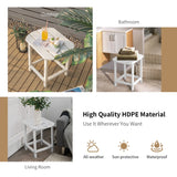 Outdoor Side Table with Weather-resistant PE Material for Patio