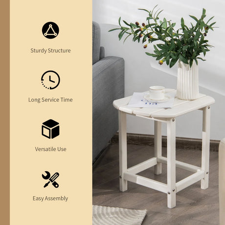 Outdoor Side Table with Weather-resistant PE Material for Patio