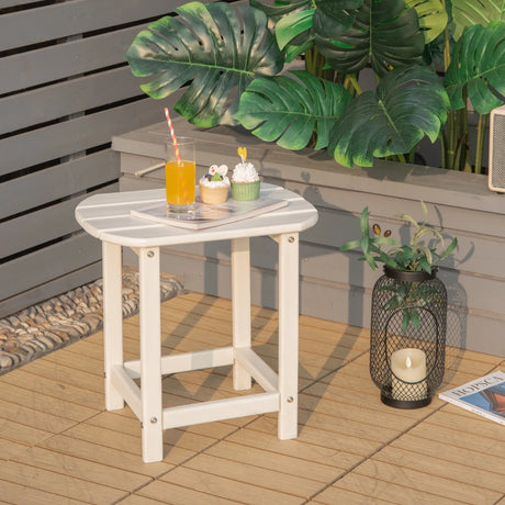 Outdoor Side Table with Weather-resistant PE Material for Patio