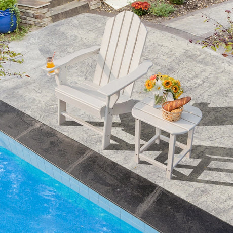 Outdoor Side Table with Weather-resistant PE Material for Patio