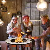 Outdoor Fire Pit with Tile Tabletop and Mesh Screen Lid