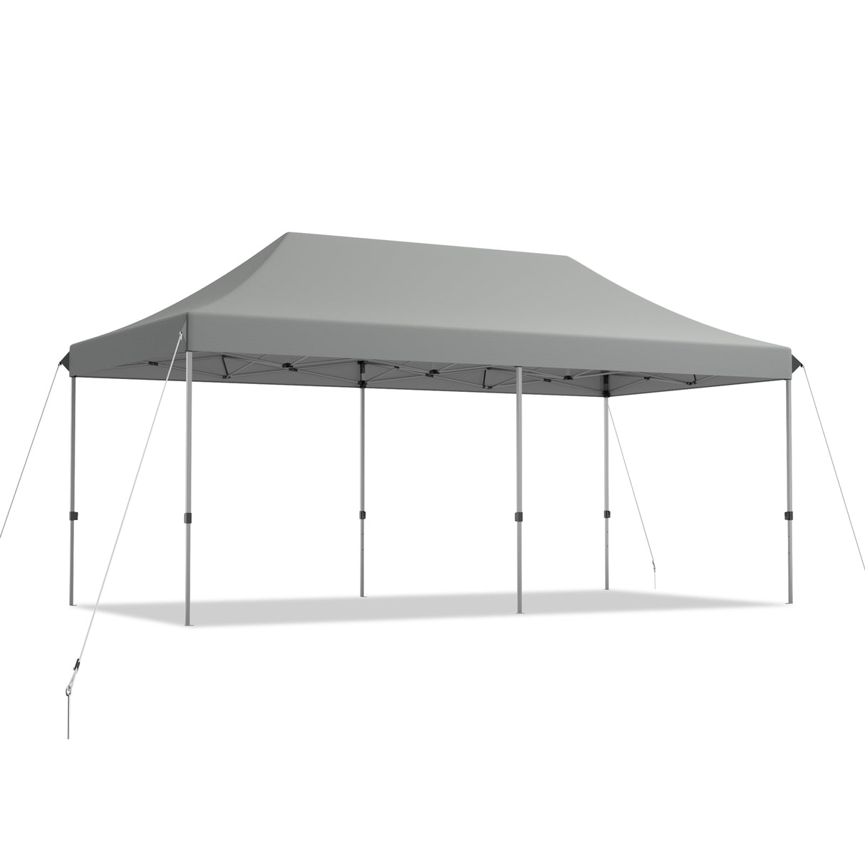 10 x 20 Feet Adjustable Folding Heavy Duty Sun Shelter with Carrying Bag-Gray