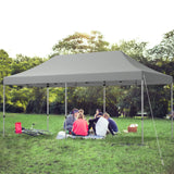 10 x 20 Feet Adjustable Folding Heavy Duty Sun Shelter with Carrying Bag-Gray