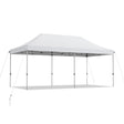 10 x 20 Feet Adjustable Folding Heavy Duty Sun Shelter with Carrying Bag-White