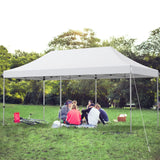 10 x 20 Feet Adjustable Folding Heavy Duty Sun Shelter with Carrying Bag-White
