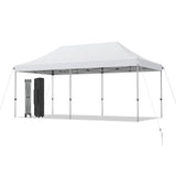 10 x 20 Feet Adjustable Folding Heavy Duty Sun Shelter with Carrying Bag-White