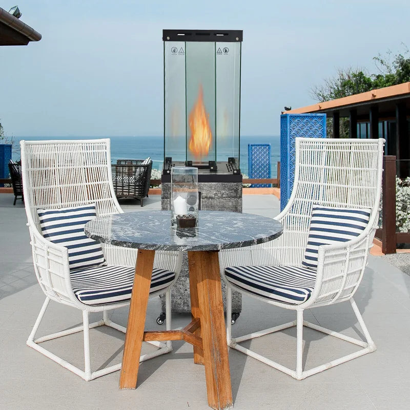 41,000 BTU Propane Patio Heater Outdoor Heater with Lockable Wheels-Dark Grey