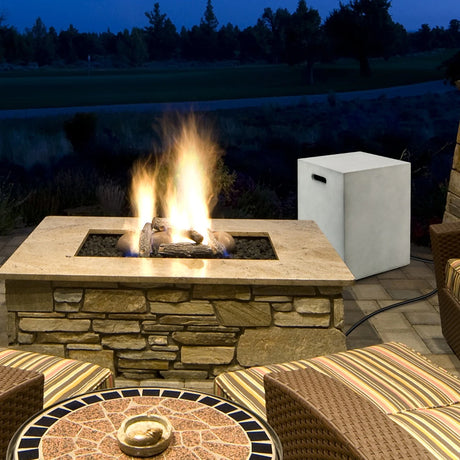 Outdoor Propane Gas Tank Cover Table Storage Case with Handles-Grey