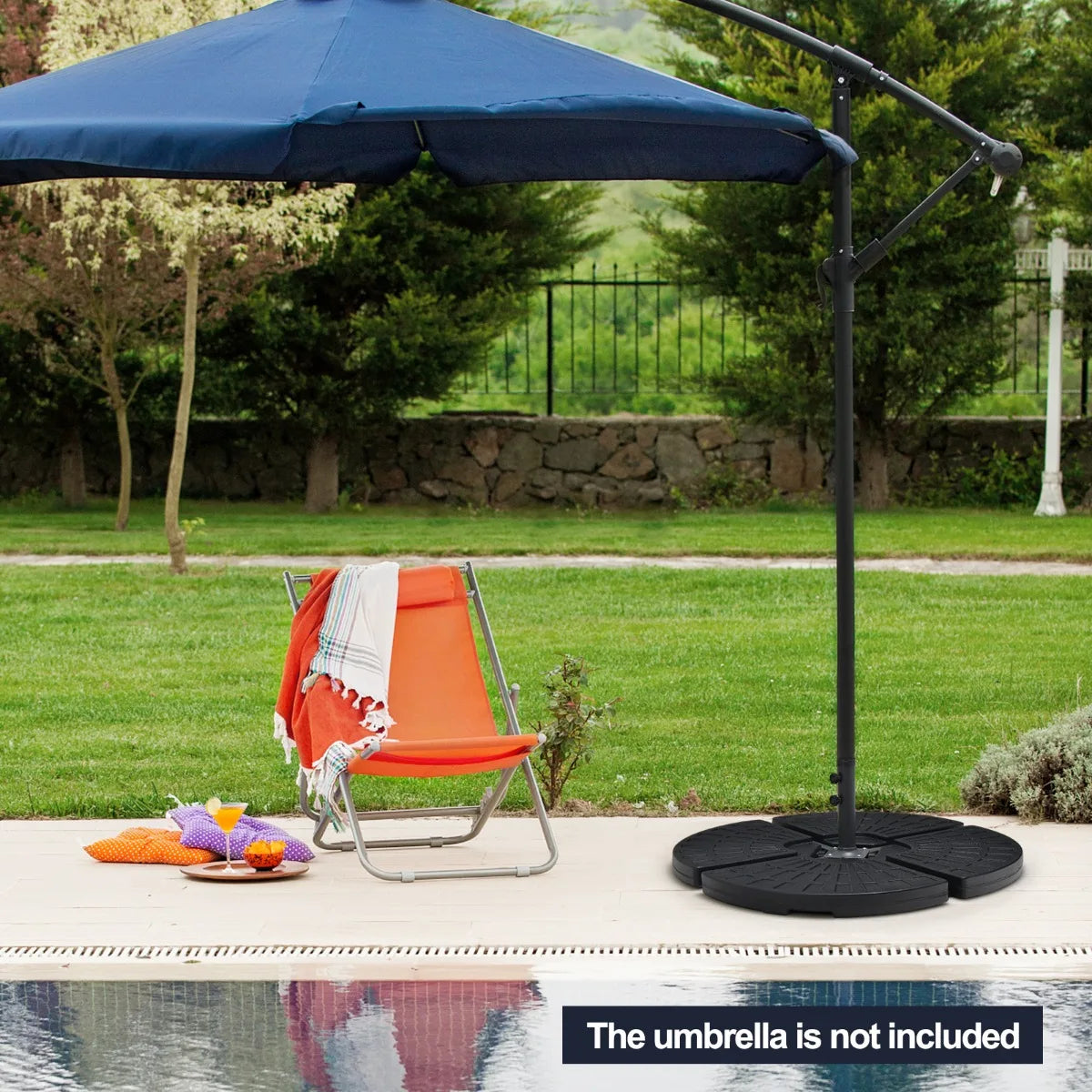 4 Pieces Outdoor Cantilever Offset Patio Umbrella Base