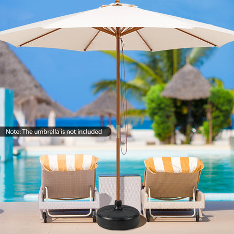 27 lbs Fillable Round Umbrella Base Stand for Yard Garden Poolside