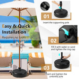 27 lbs Fillable Round Umbrella Base Stand for Yard Garden Poolside