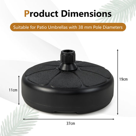 27 lbs Fillable Round Umbrella Base Stand for Yard Garden Poolside