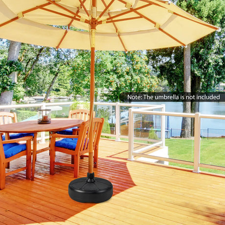 27 lbs Fillable Round Umbrella Base Stand for Yard Garden Poolside