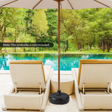 27 lbs Fillable Round Umbrella Base Stand for Yard Garden Poolside