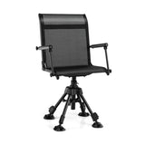Folding Swivel Hunting Blind Chair with 4 Adjustable Legs-Black