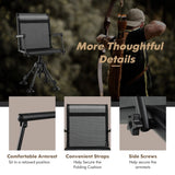 Folding Swivel Hunting Blind Chair with 4 Adjustable Legs-Black