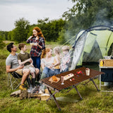 Folding Bamboo Camping Table with Carry Bag for BBQ &amp; Party &amp; Picnic &amp; Hike-Coffee