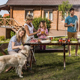 Folding Bamboo Camping Table with Carry Bag for BBQ &amp; Party &amp; Picnic &amp; Hike-Coffee