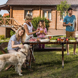 Folding Bamboo Camping Table with Carry Bag for BBQ &amp; Party &amp; Picnic &amp; Hike-Coffee
