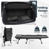 Folding Camping Cot with Detachable Mattress and 6-Position Adjustable Backrest for Camp/Office