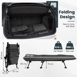 Folding Camping Cot with Detachable Mattress and 6-Position Adjustable Backrest for Camp/Office