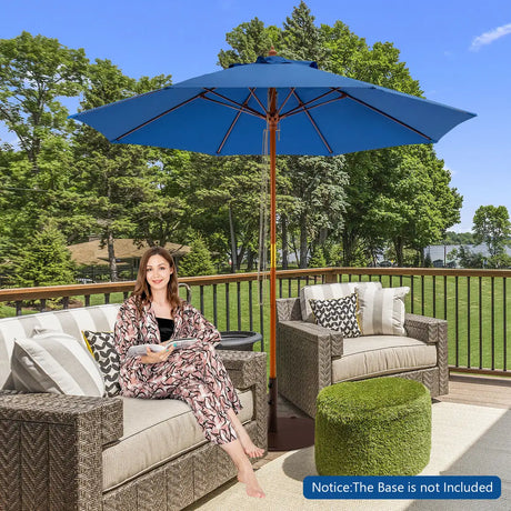 2.83M Garden Parasol with 3-Gear Position-Blue