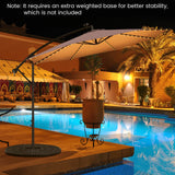 303 CM Solar-Powered Patio Offset Umbrella with 112 LED Lights-Beige