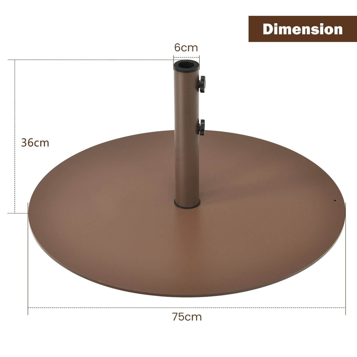 29.5 Inches Outdoor Steel Market Umbrella Base Stand for Backyard and Poolside