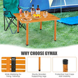 Outdoor Folding Camping Roll up Table with Carry Bag for Picnic &amp; Beach-Natural