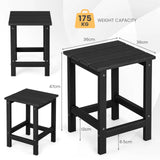 Stylish Side Table with Weather-Resistant Material for Patio/Porch/Garden-Black