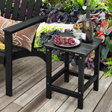 Stylish Side Table with Weather-Resistant Material for Patio/Porch/Garden-Black