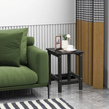 Stylish Side Table with Weather-Resistant Material for Patio/Porch/Garden-Black