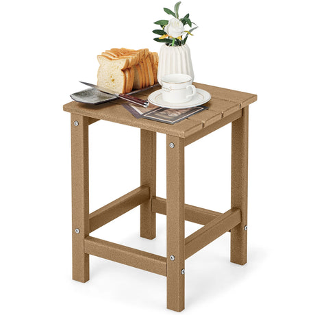 Stylish Side Table with Weather-Resistant Material for Patio/Porch/Garden-Coffee