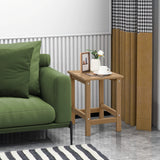Stylish Side Table with Weather-Resistant Material for Patio/Porch/Garden-Coffee
