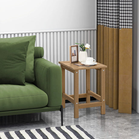 Stylish Side Table with Weather-Resistant Material for Patio/Porch/Garden-Coffee