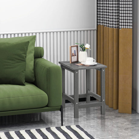 Stylish Side Table with Weather-Resistant Material for Patio/Porch/Garden-Grey
