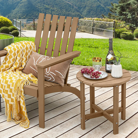 Side Table with Weather-Resistant Material for Patio/Porch/Garden-Coffee
