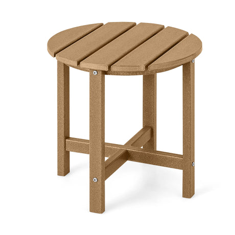 Side Table with Weather-Resistant Material for Patio/Porch/Garden-Coffee