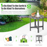 Side Table with Weather-Resistant Material for Patio/Porch/Garden-Grey