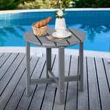 Side Table with Weather-Resistant Material for Patio/Porch/Garden-Grey