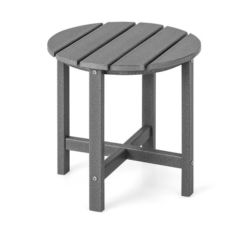 Side Table with Weather-Resistant Material for Patio/Porch/Garden-Grey
