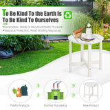 Side Table with Weather-Resistant Material for Patio/Porch/Garden-White