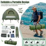 1-Person Folding Camping Tent with Sunshade and Air Mattress