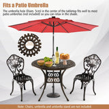 Patio Round/Square Aluminium Dining Table with Umbrella Hole-Round