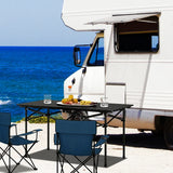 Aluminum Camping Table for 4-6 People with Carry Bag-Black