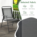 Set of 2/4/6 Outdoor Folding Chairs with Breathable Seat-Set of 4