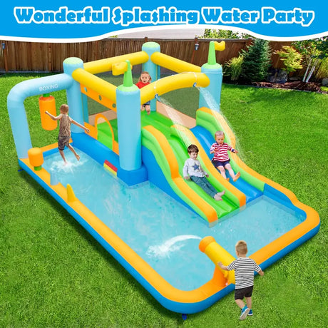 Giant Inflatable Water Slide for Kids Aged 3-10 Years (without Blower)